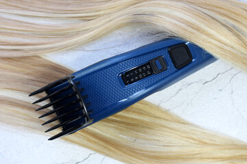 Hair clipper so close and blonde hair