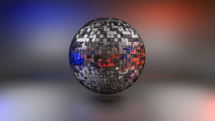 gray three-dimensional sphere with holes on a dark background. abstract composition. 3d render illustration