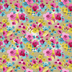  Seamless pattern of flowers