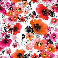 Pattern of red flowers