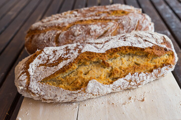 golden crispy ciabatta bread handmade with traditional sourdough
