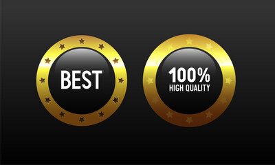 Best and High quality. Black badge with gold rim and stars. VIP sticker High quality and Best.