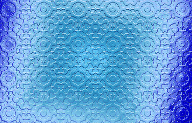 Abstract image of ornamental pattern with blue gradient