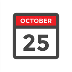 October 25 calendar icon with day of month
