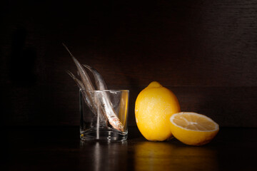 salty anchovies in a modern presentation