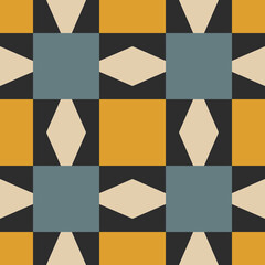 Seamless pattern with geometric ornament. Retro abstract illustration.