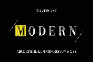 alphabet vintage font, typeface design, gray and black style background
