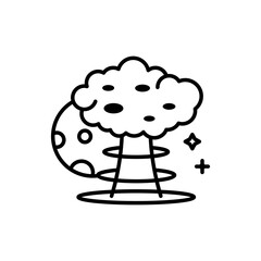 Atomic Bomb Vector Outline Icon. EPS 10 FIle