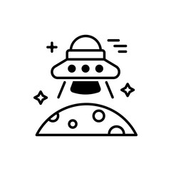 Ufo Vector Outline Icon. EPS 10 FIle