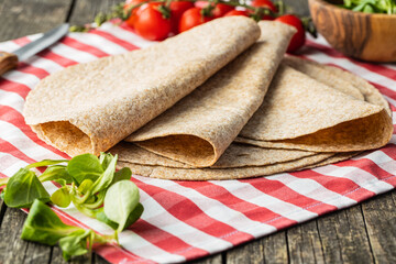 Whole grain tortilla wraps