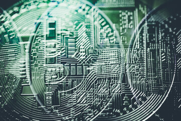 Financial data of stock market in term of a digital prices on LED display. A number of daily market price and quotation of prices chart to represent candle stick tracking in Forex trading.