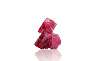 macro mineral stone Spinel on a white background