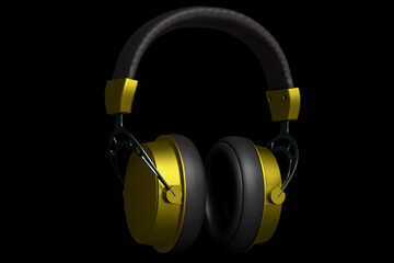 Fototapeta na wymiar 3D rendering of gaming headphones for cloud gaming and streaming