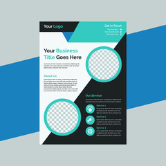 Corporate flyer leaflet design template vector