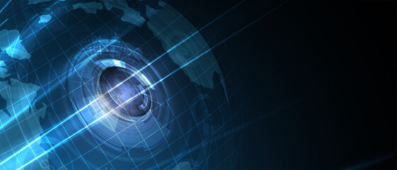 Technology data background, idea of global business solution