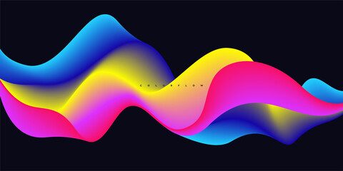 Wave vector element with abstract colorful gradient lines for website, banner and brochure, Curve flow motion illustration,
Vector lines, Modern background design.