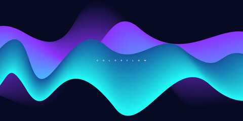 Fototapeta premium Wave vector element with abstract colorful gradient lines for website, banner and brochure, Curve flow motion illustration, Vector lines, Modern background design.