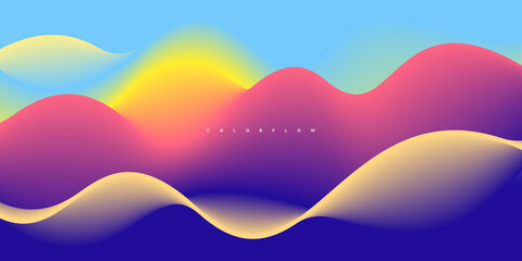 Wave vector element with abstract colorful gradient lines for website, banner and brochure, Curve flow motion illustration,
Vector lines, Modern background design.