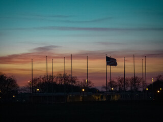 sunset over the city