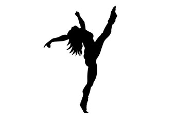Black modern dancer silhouette
