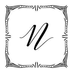 Beautiful Vintage Monogram Frame. Vector Ornate Calligraphic Design Element.