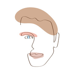 silhouette of a man one line linear drawing