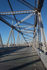 Fototapeta na wymiar vão central da Ponte Hercílio Luz, ponte pênsil localizada em Florianópolis, Santa Catarina, Brasil, florianopolis