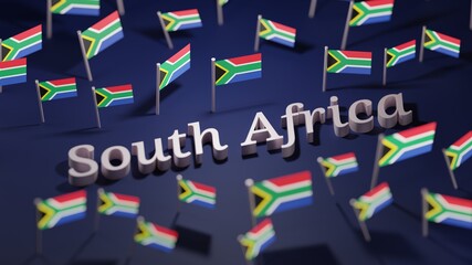 Abstract South Africa Flag 3D Render (3D Artwork)