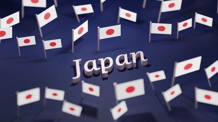 Abstract Japan Flag 3D Render (3D Artwork)