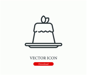 Pudding vector icon.  Editable stroke. Symbol in Line Art Style for Design, Presentation, Website or Apps Elements, Logo. Pixel vector graphics - Vector