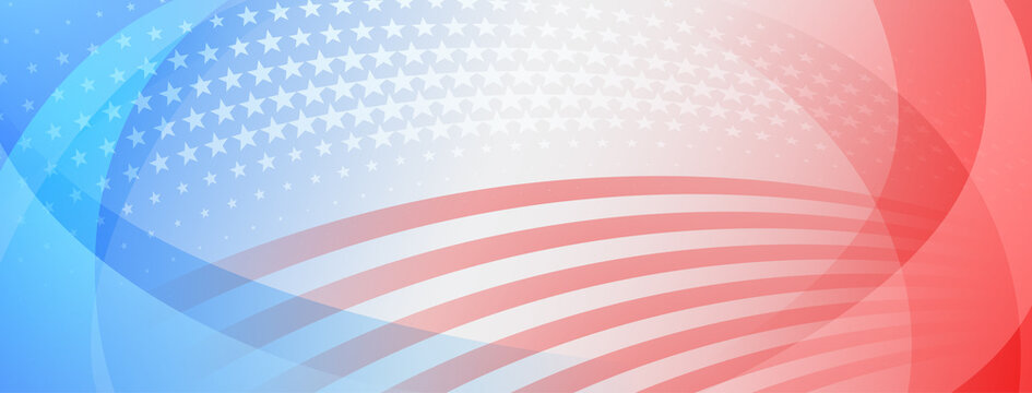 USA independence day abstract background with elements of american flag in red and blue colors