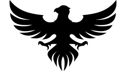 heraldic black eagle on a white background