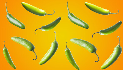 Grupo de Chiles serranos en una composición