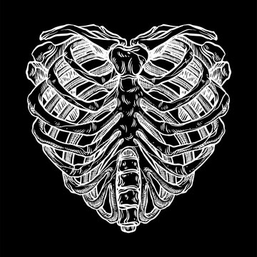Skeleton heart shape