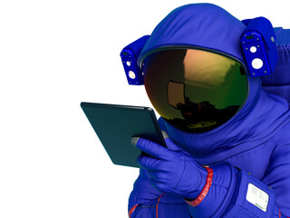 astronaut with s tablet