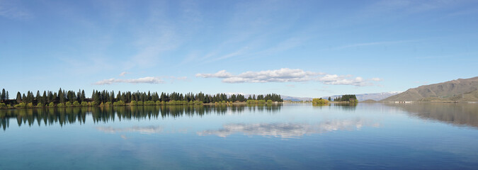Lake Ruataniwha of the Mackenzie Basin in the South Island of New Zealand. 