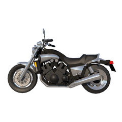 City urban motorcycle 2- Lateral view white background 3D Rendering Ilustracion 3D