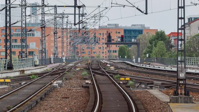 Time Lapse of the moving trains in Berlin, Germany