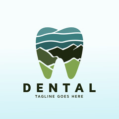 Mountain Dental vector logo design idea and inspiration