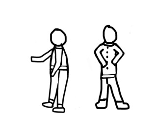Black Line Illustration of Bodies in Different Poses without Faces