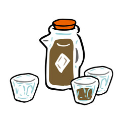 ティーバッグのピッチャーとグラス/アイスドリンク　2