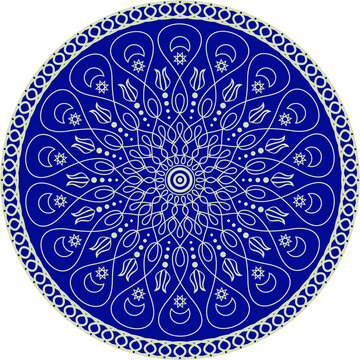 Elegant Mandala Pattern with Tulips 