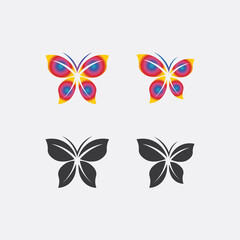 Fototapeta na wymiar Vector Butterfly conceptual simple, colorful icon. Logo. Vector illustration