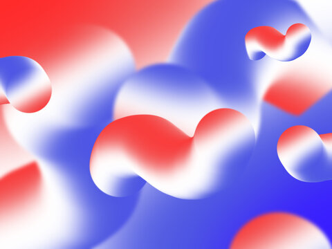 Fourth of July Fluid Gradient Abstract Background. 4th of July, American pride. Geometric squiggles