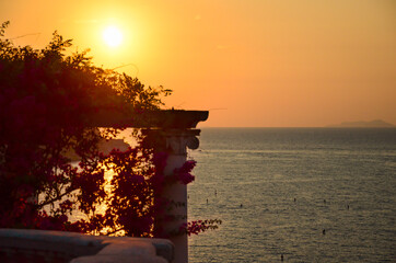 Golden sunset over Sorrento coast