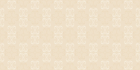 Abstract background pattern with floral ornament on beige background, wallpaper. Seamless pattern, texture. Vector image