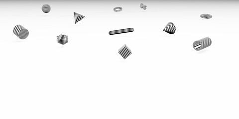 Abstract 3d geometric shapes Simple background with cubes Minimal style 3d illustration