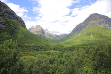 Fototapeta premium Views near Trollstigen serpentine mountain road, Norway