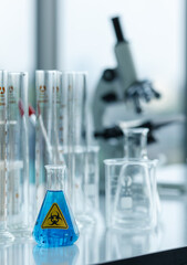 Tube with biohazardous chemicals in lab