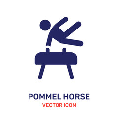 Gymnastics with person at pommel horse vector icon